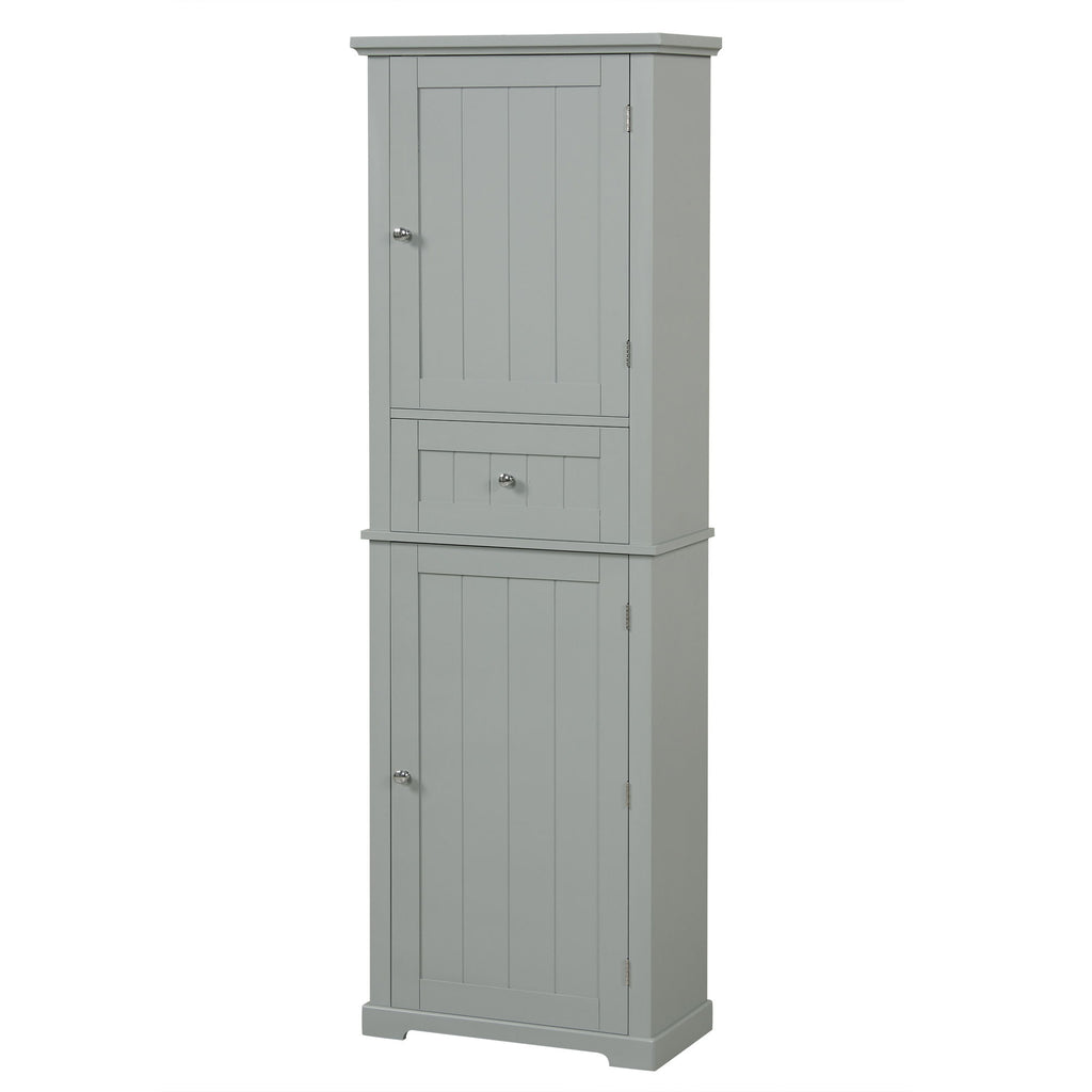 Tall Freestanding Bathroom Storage Cabinet With Drawer And Adjustable Shelf