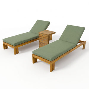 Outdoor Chaise Lounge Set & Side Table, 5 Position Adjustable Patio Recliner