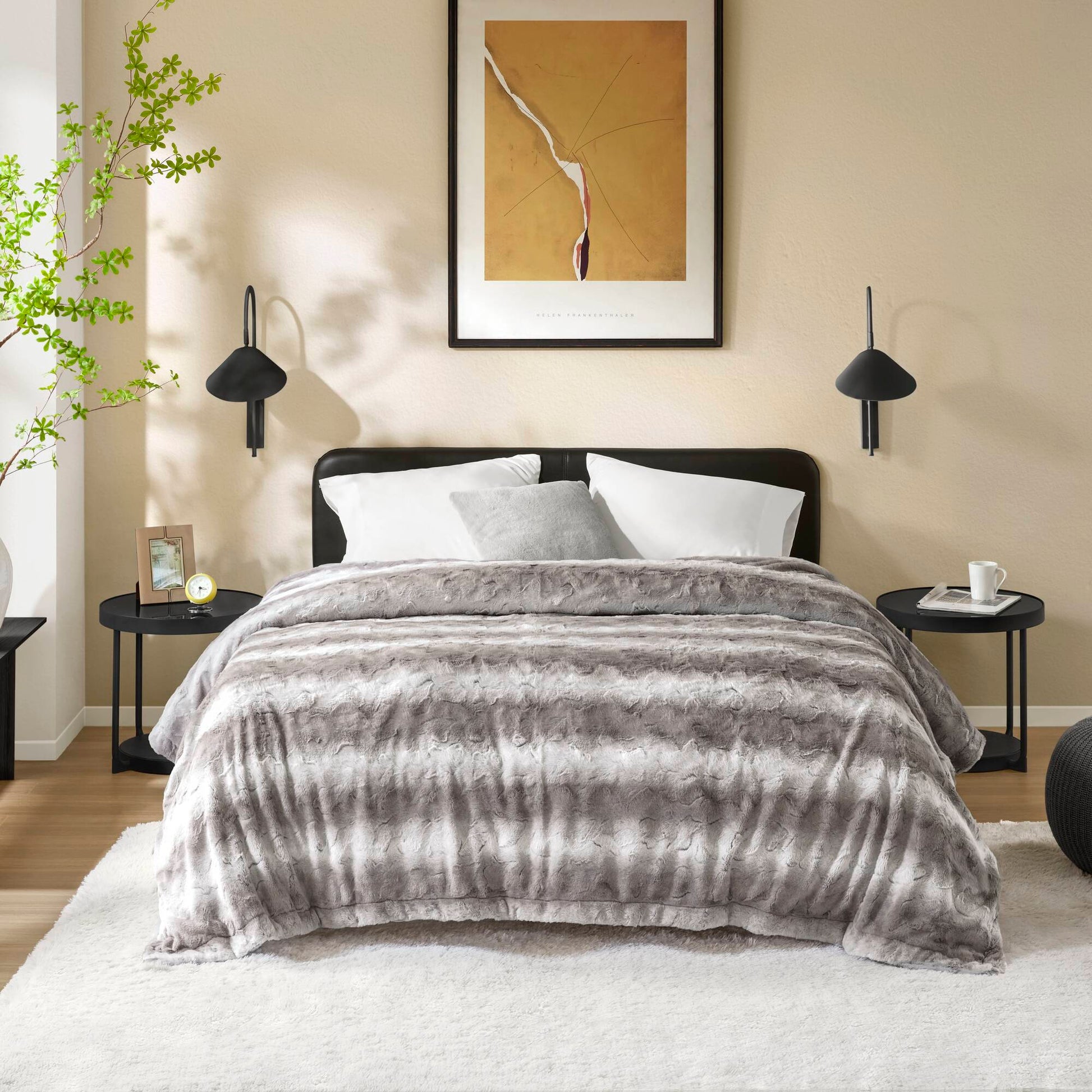 Zuri - 90" x 90" Blanket - Gray