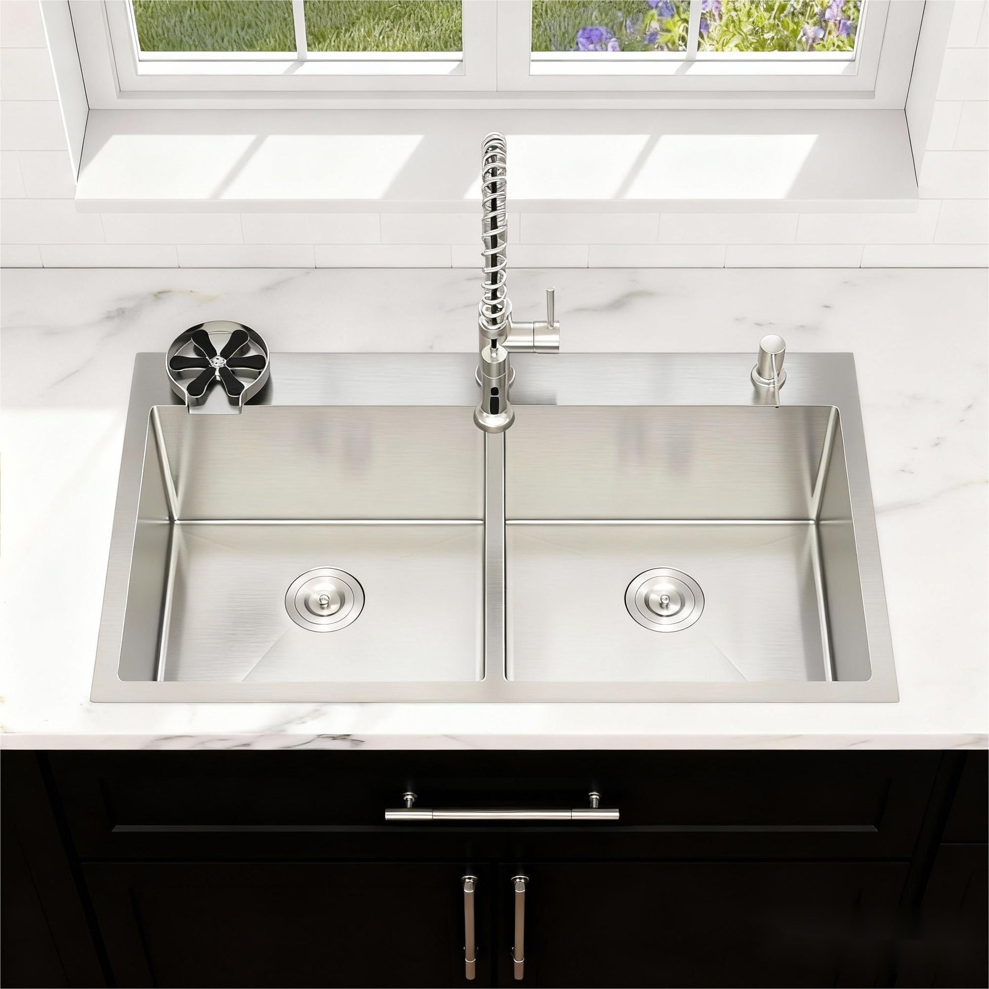Double Bowl Drop-In Sink With 2 Basins