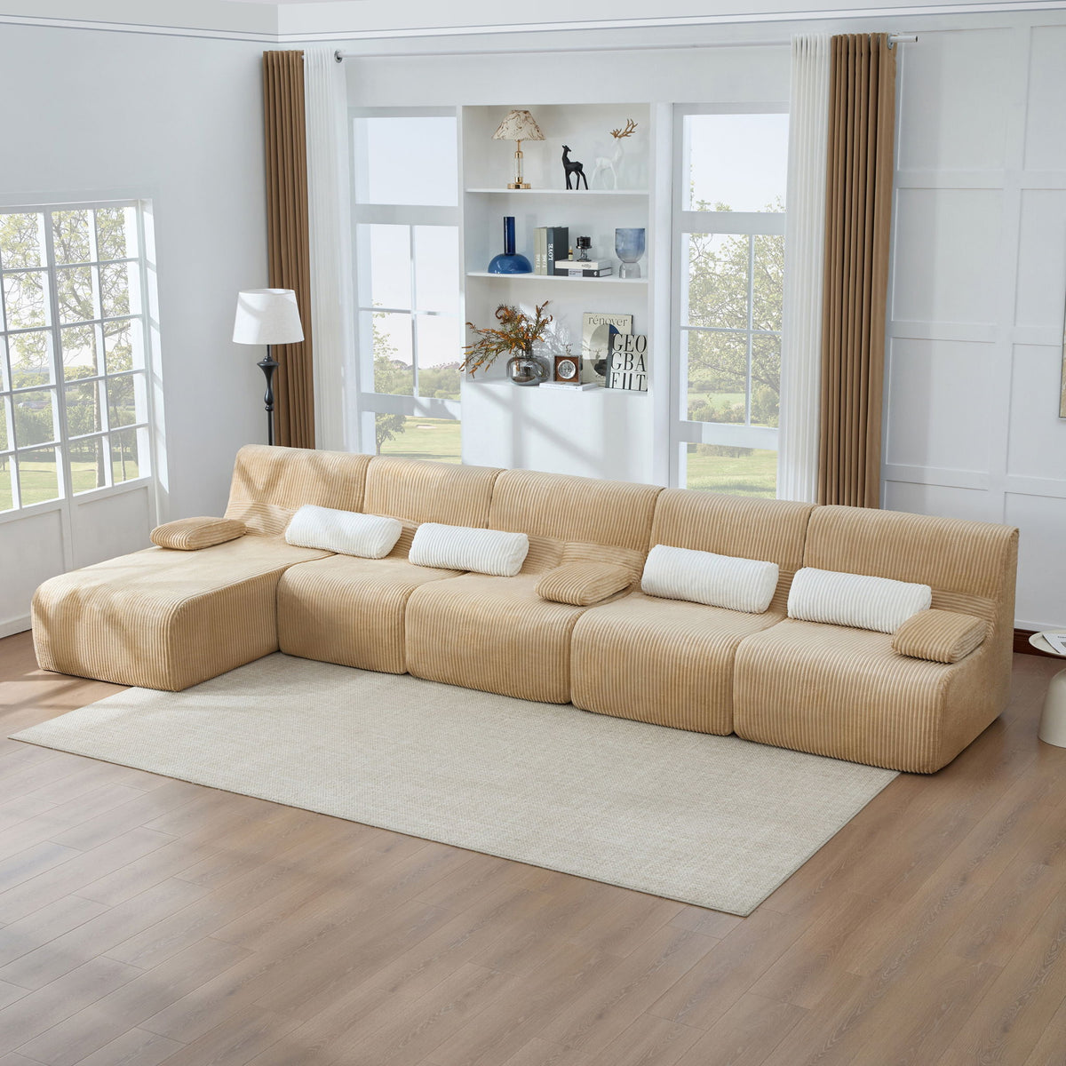 Oversized Sectional Sofa, Living Room Seating With Modular Design