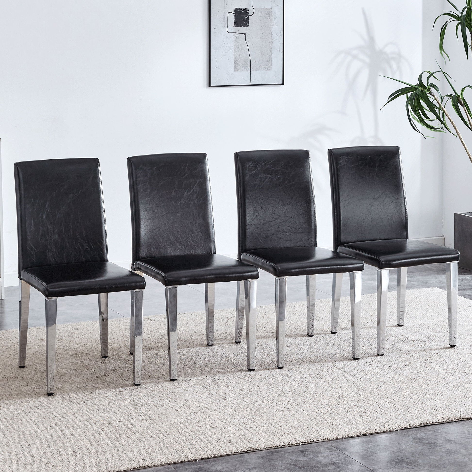 Elegant Upholstered Chairs & Metal Legs
