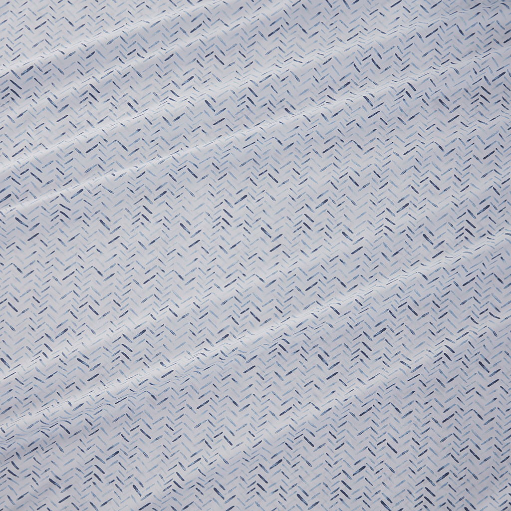 Printed Microfiber - Full Sheet Set - Blue Chevron