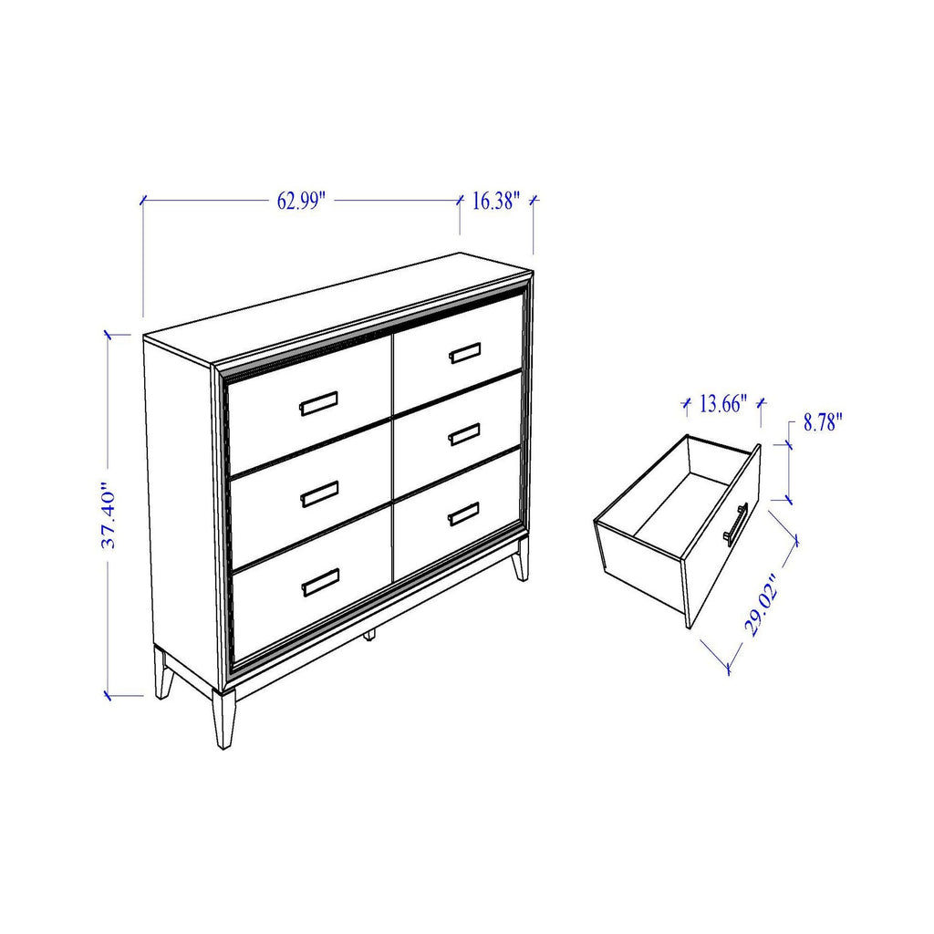 Almera - Glitter Dresser - White