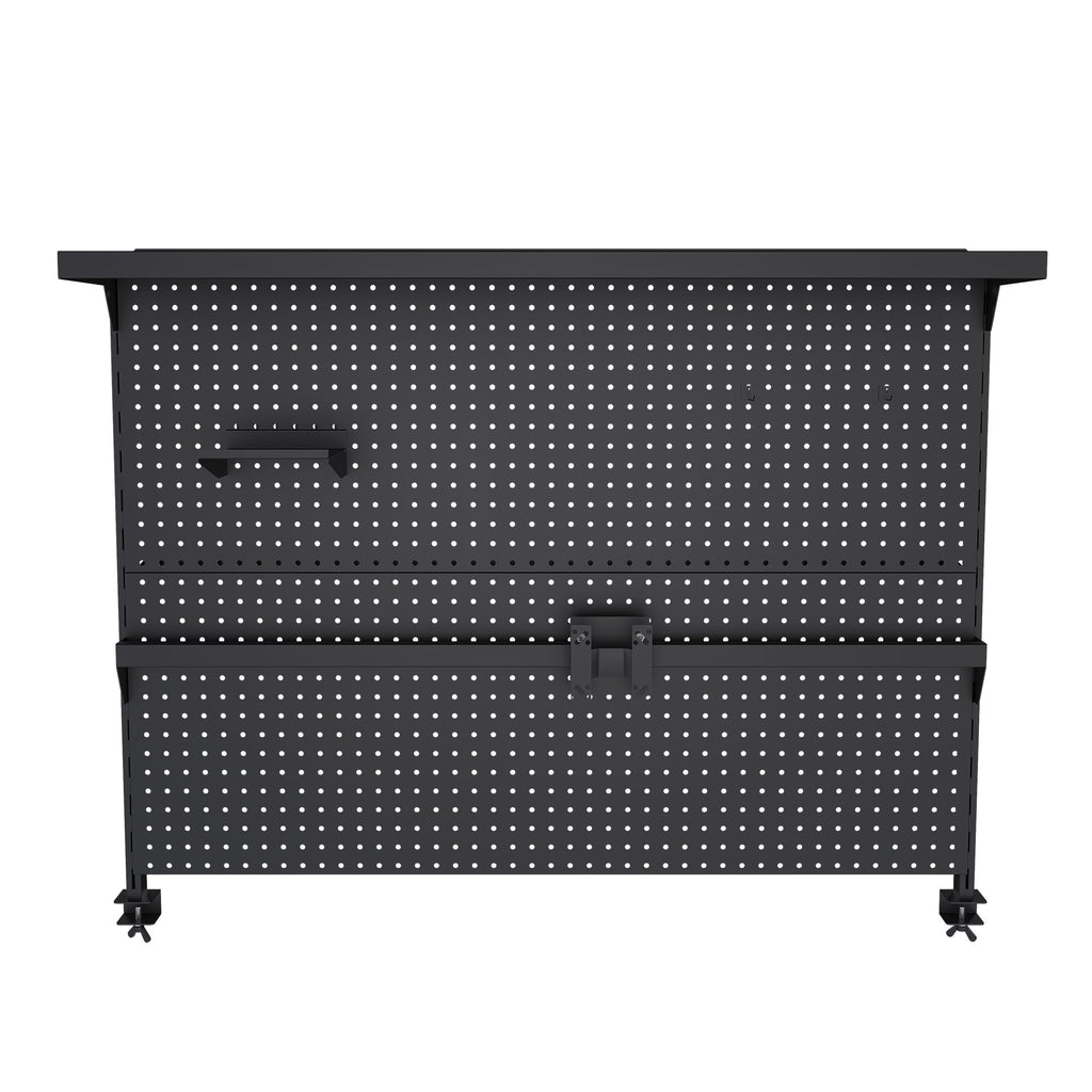 Clamp On Desk Pegboard With Single Monitor Stand