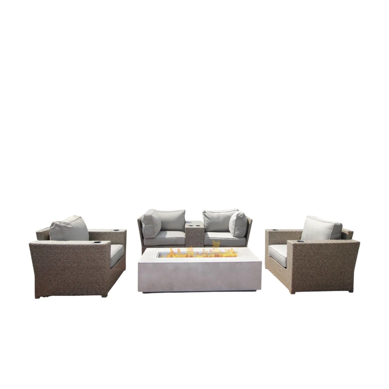 Outdoor Elegance Conversation Set With Fire Pit
