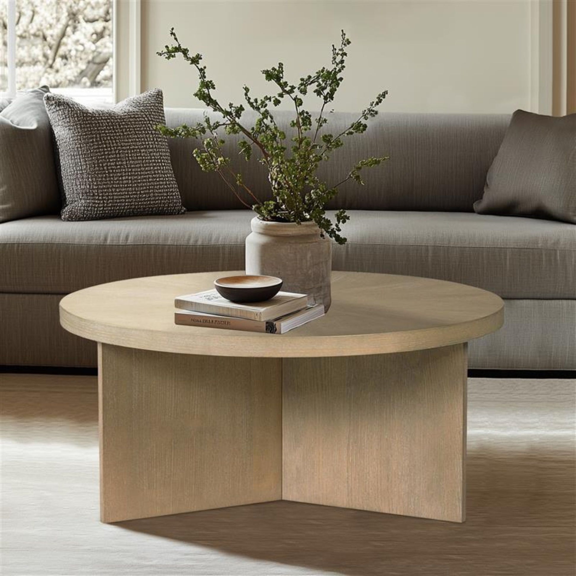 Sadie - Round Coffee Table - Reclaimed Greige