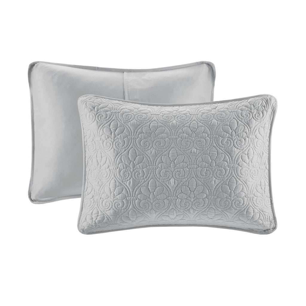 Quebec - Twin Reversible Coverlet Set - Gray