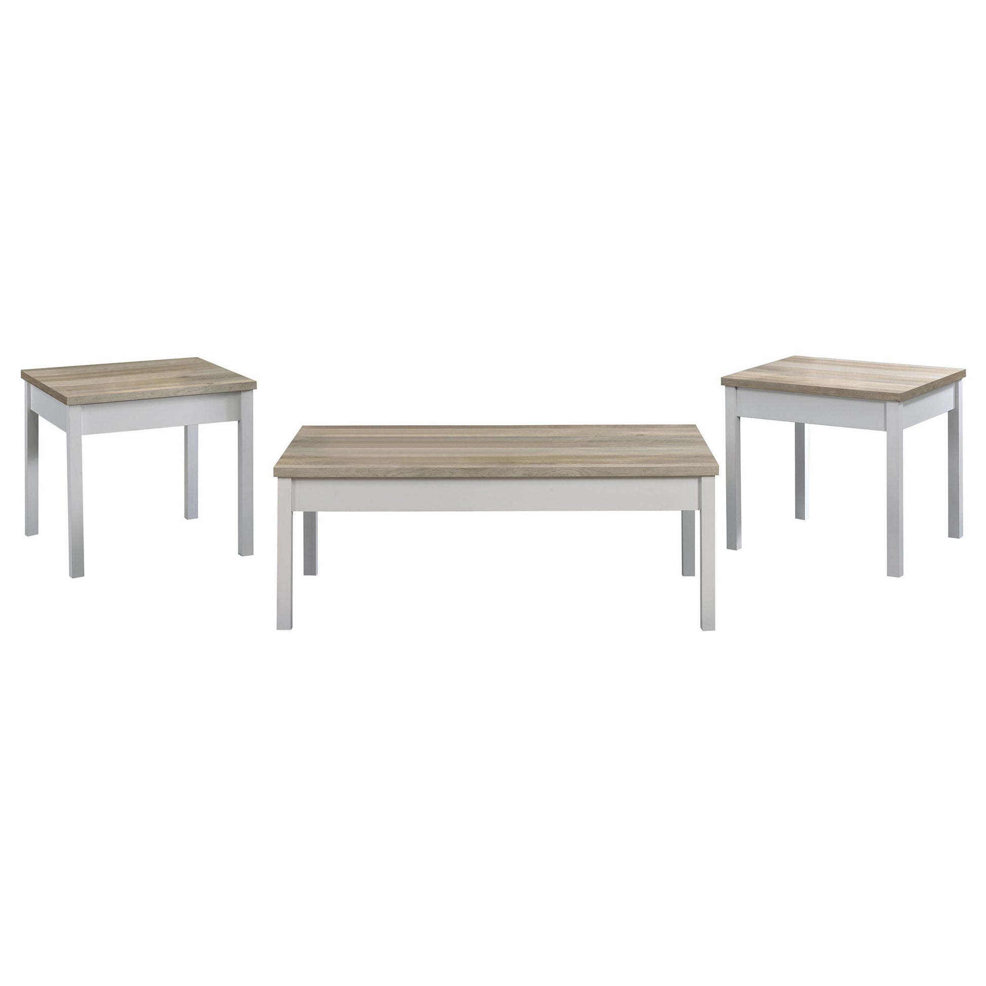Quintara - 3 Piece Coffee Table Set - Natural / White