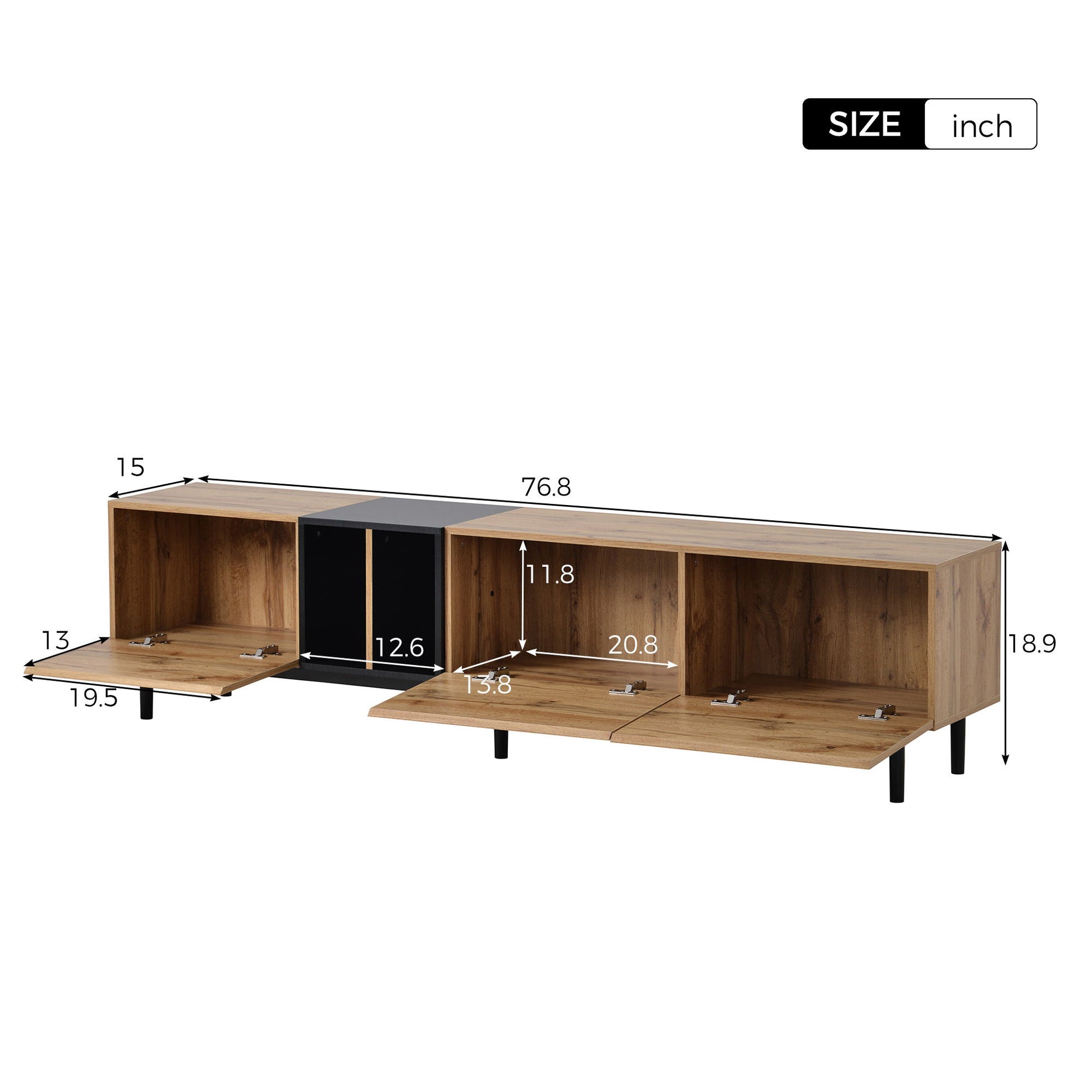 TV Stand With 3 Doors, Media Console Table