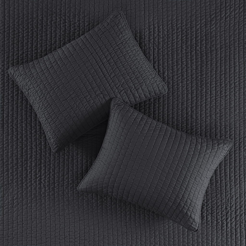 Keaton - 2 Piece Quilt Set - Black