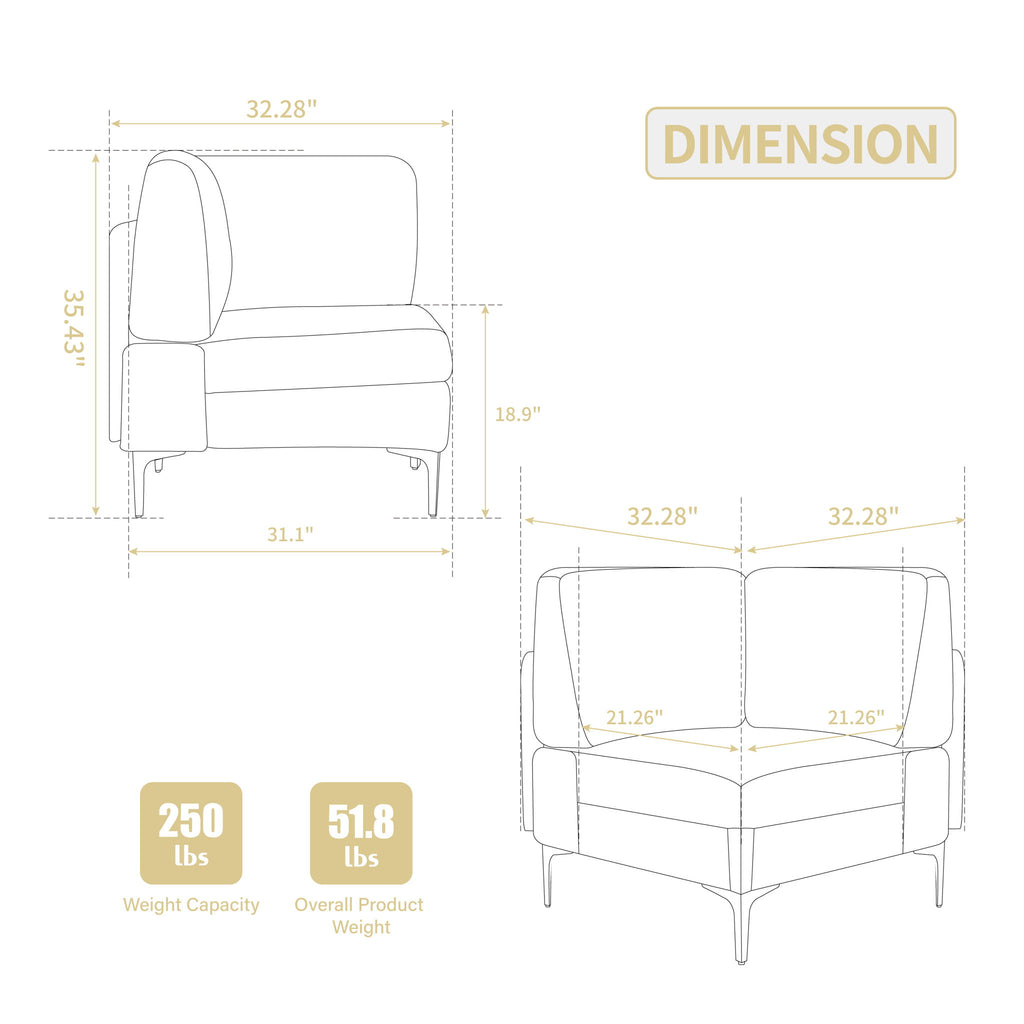 Modular Sectional Sofa Corner Seat