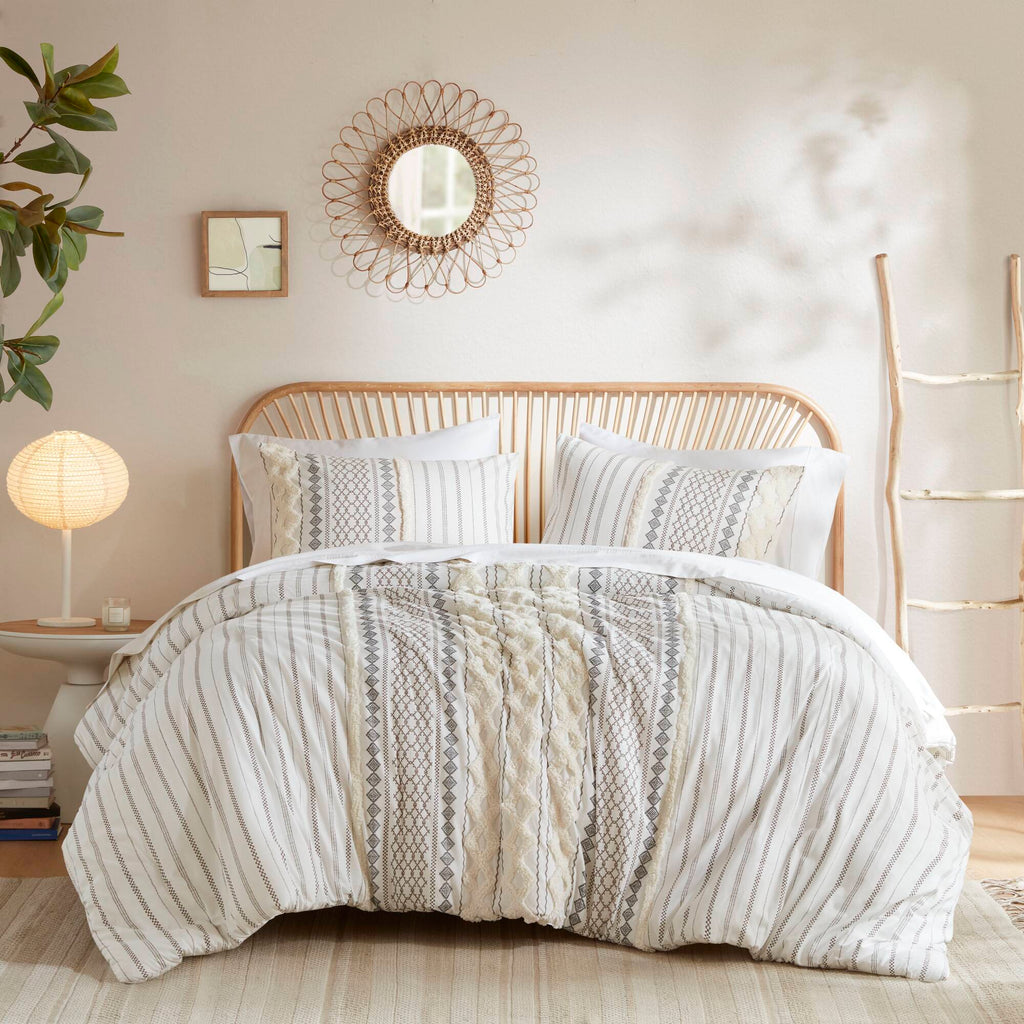Imani - Printed Comforter Set With - Ivory