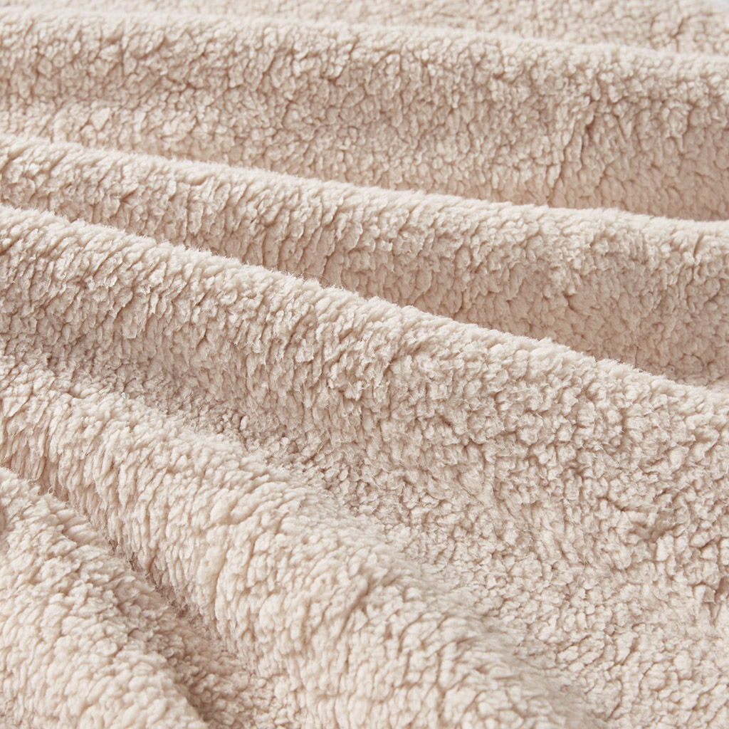 Mira - Crushed Velvet Sherpa Reversible Comforter Set - Blush