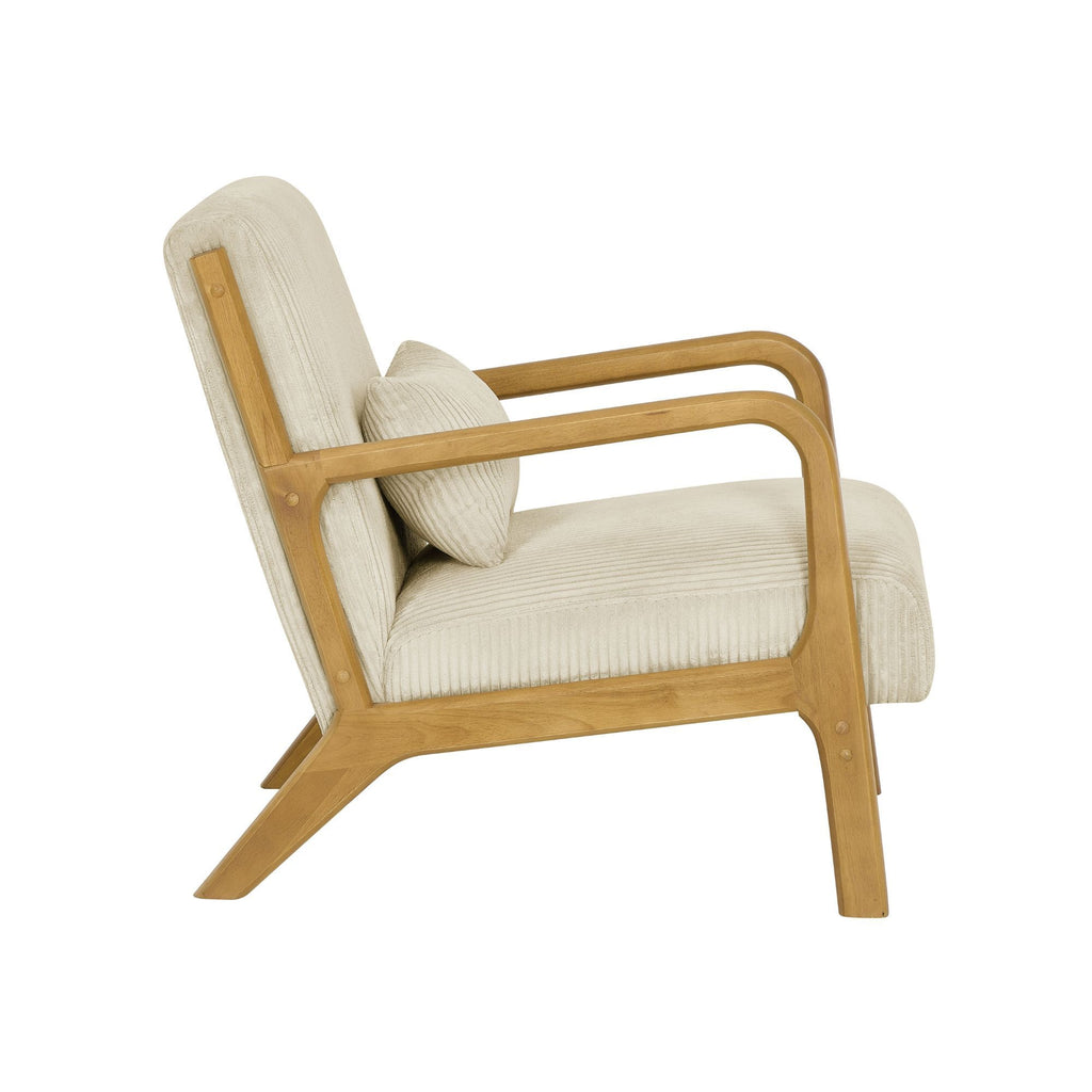 Upholstered Armchair With Back Support Pillow