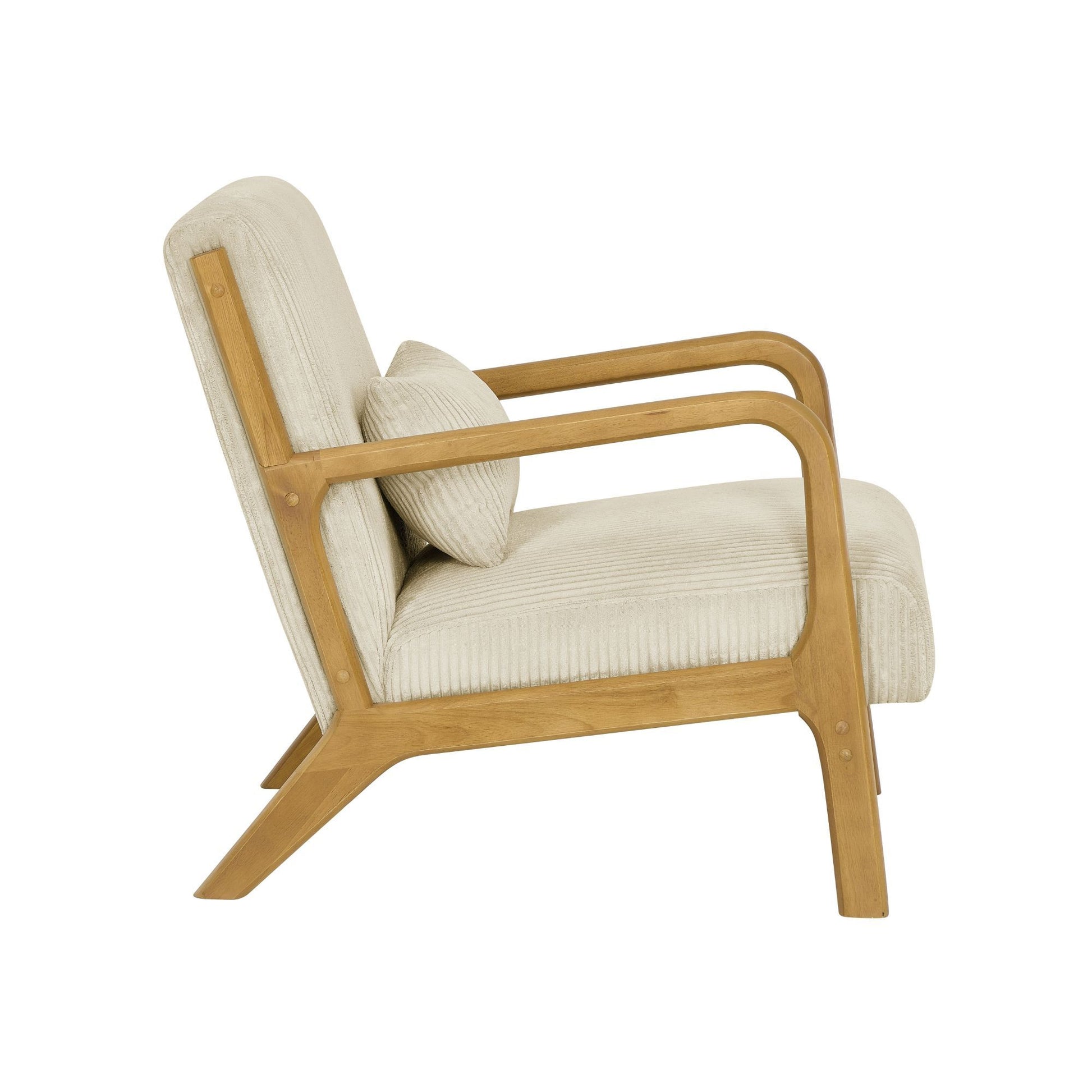 Upholstered Armchair With Back Support Pillow