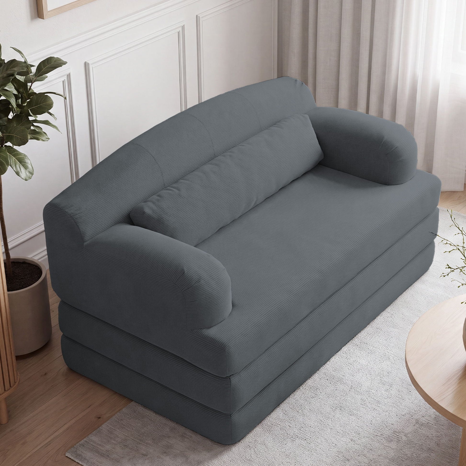 2 Seater Sofa Bed, Compact Foldable Floor Couch