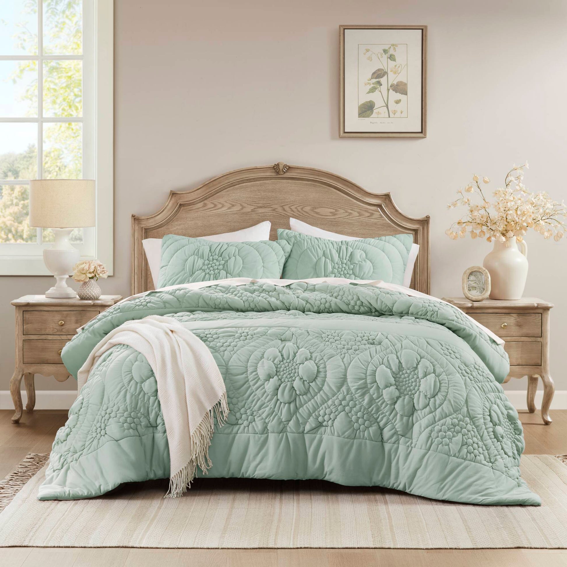 Elise - Full/Queen Comforter Set - Sage