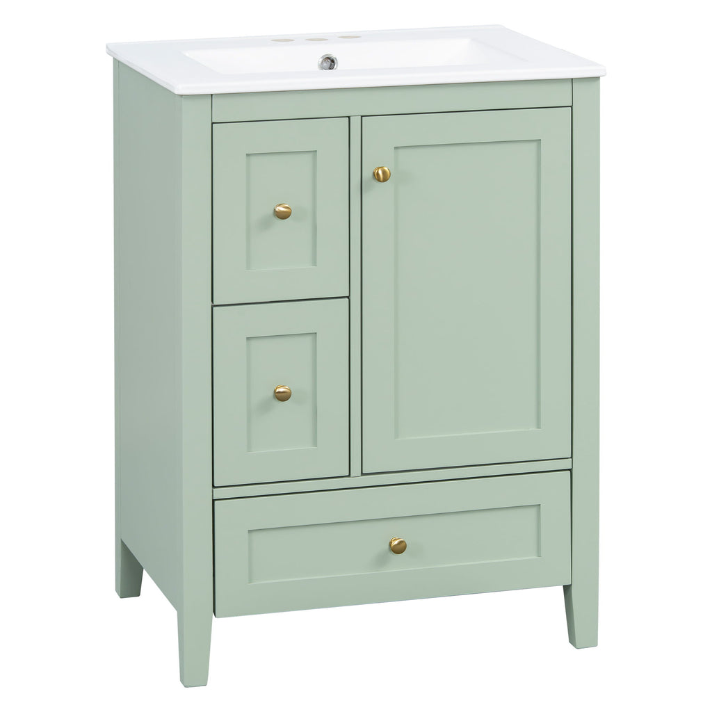 Modern Bathroom Vanity With Storage, Adjustable Shelf