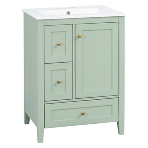 Modern Bathroom Vanity With Storage, Adjustable Shelf