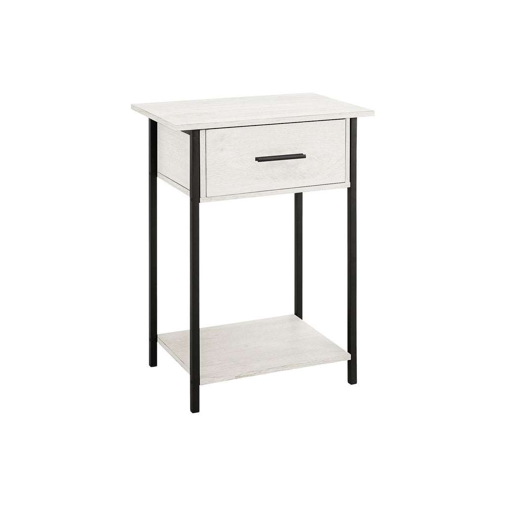Contemporary 2 Tier Accent Table With Storage Drawer