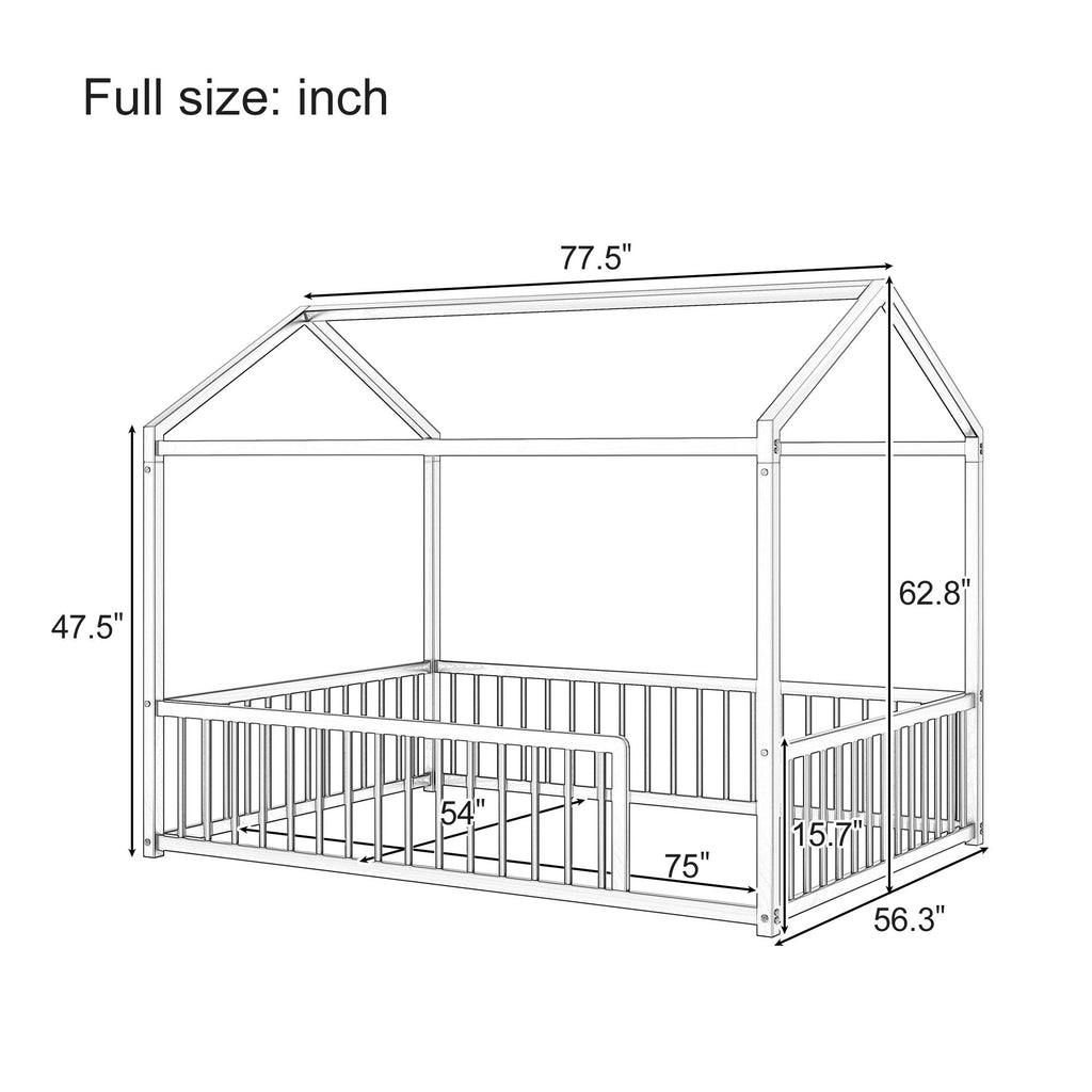 Montessori Floor Bed Frame With House Shape