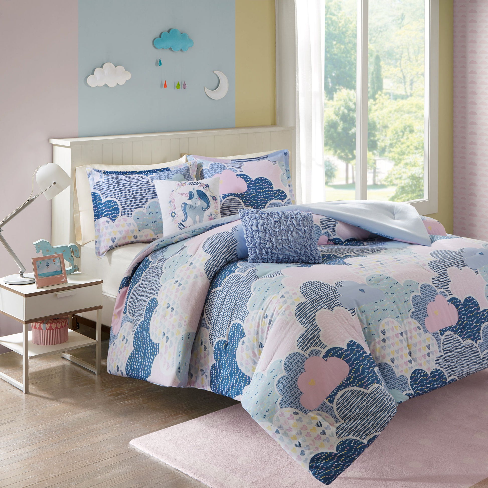 Cloud - Printed Comforter Set - Blue