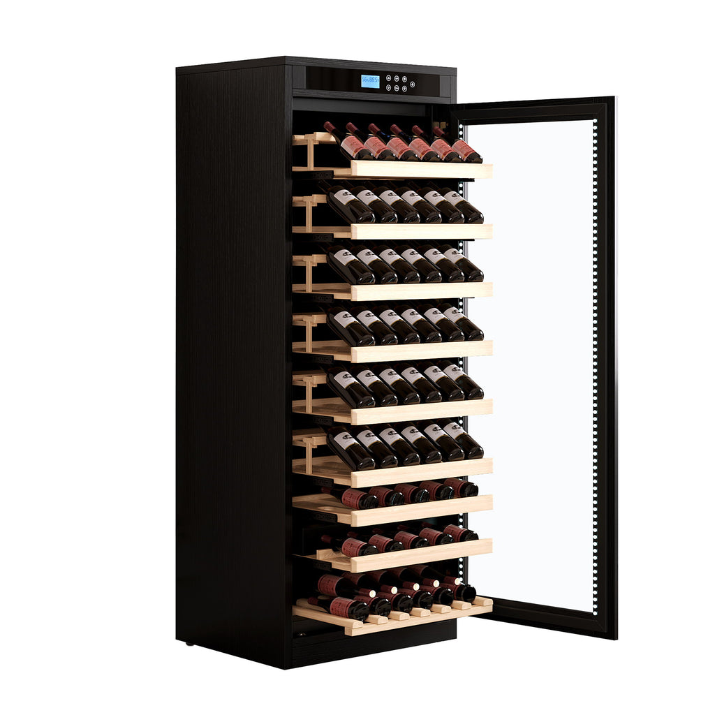 Intelligent Temperature Controlled Multi Tiered Grape Wine Cabinet - Black