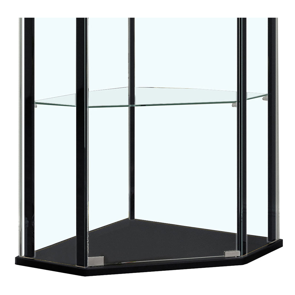 Lysander - 4 Shelf Curio Cabinet With Triangular Silhouette - Black