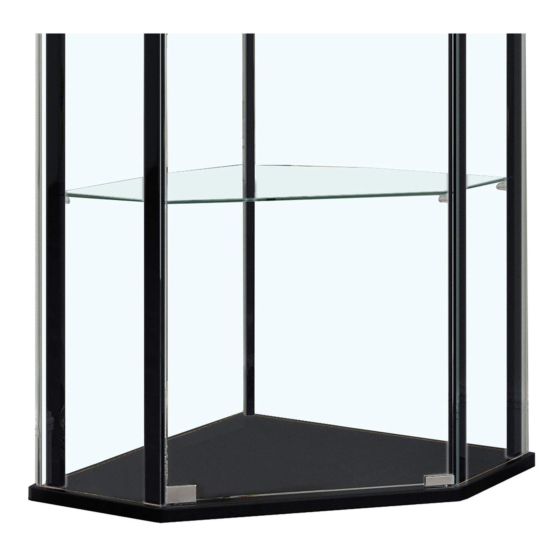 Lysander - 4 Shelf Curio Cabinet With Triangular Silhouette - Black