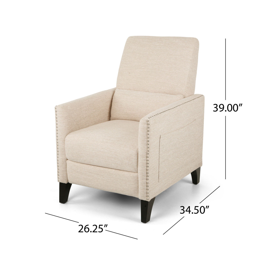 Kiersten - Contemporary Fabric Pushback Recliner