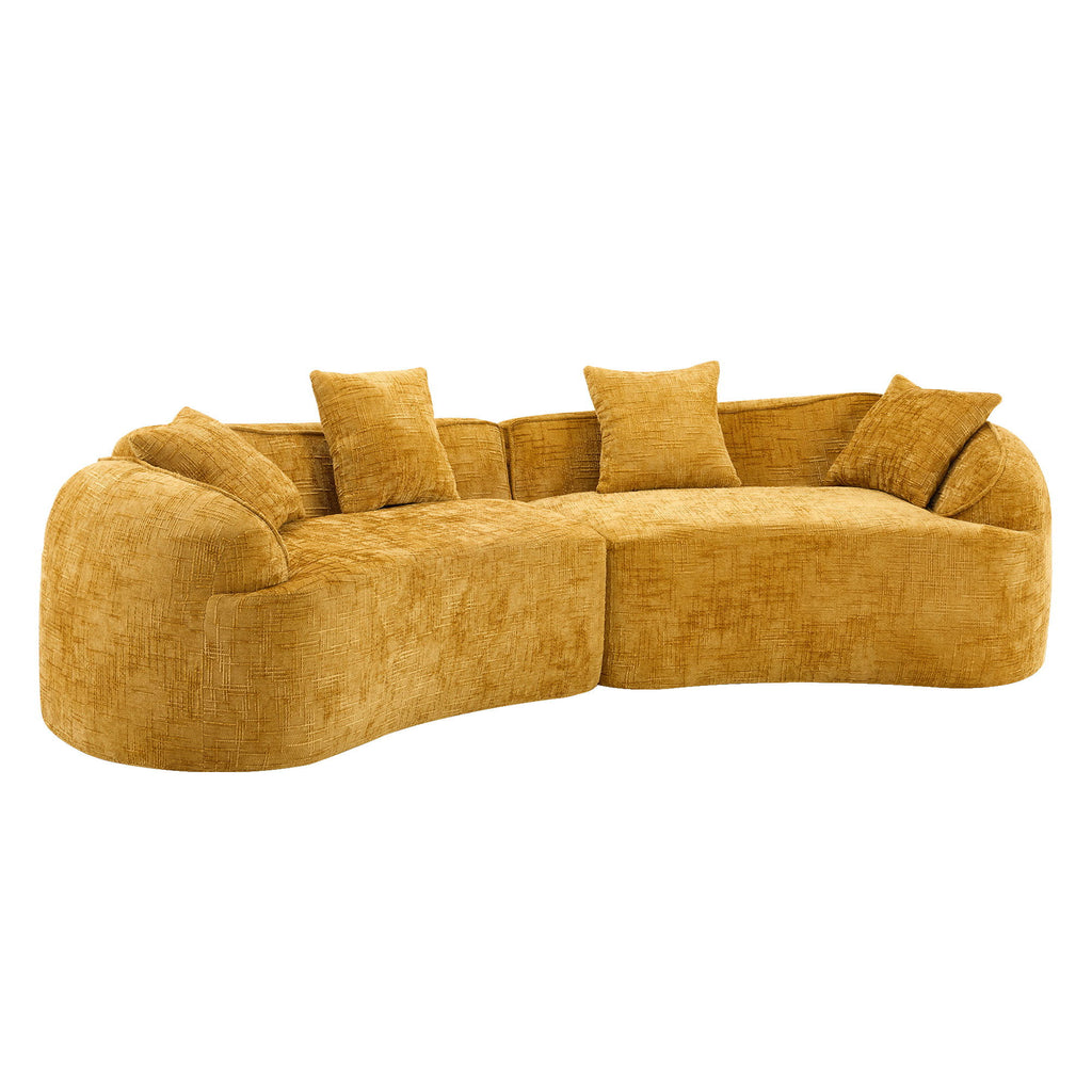 Curved Compressed Sofa, Nordic-Style Design For Living Room