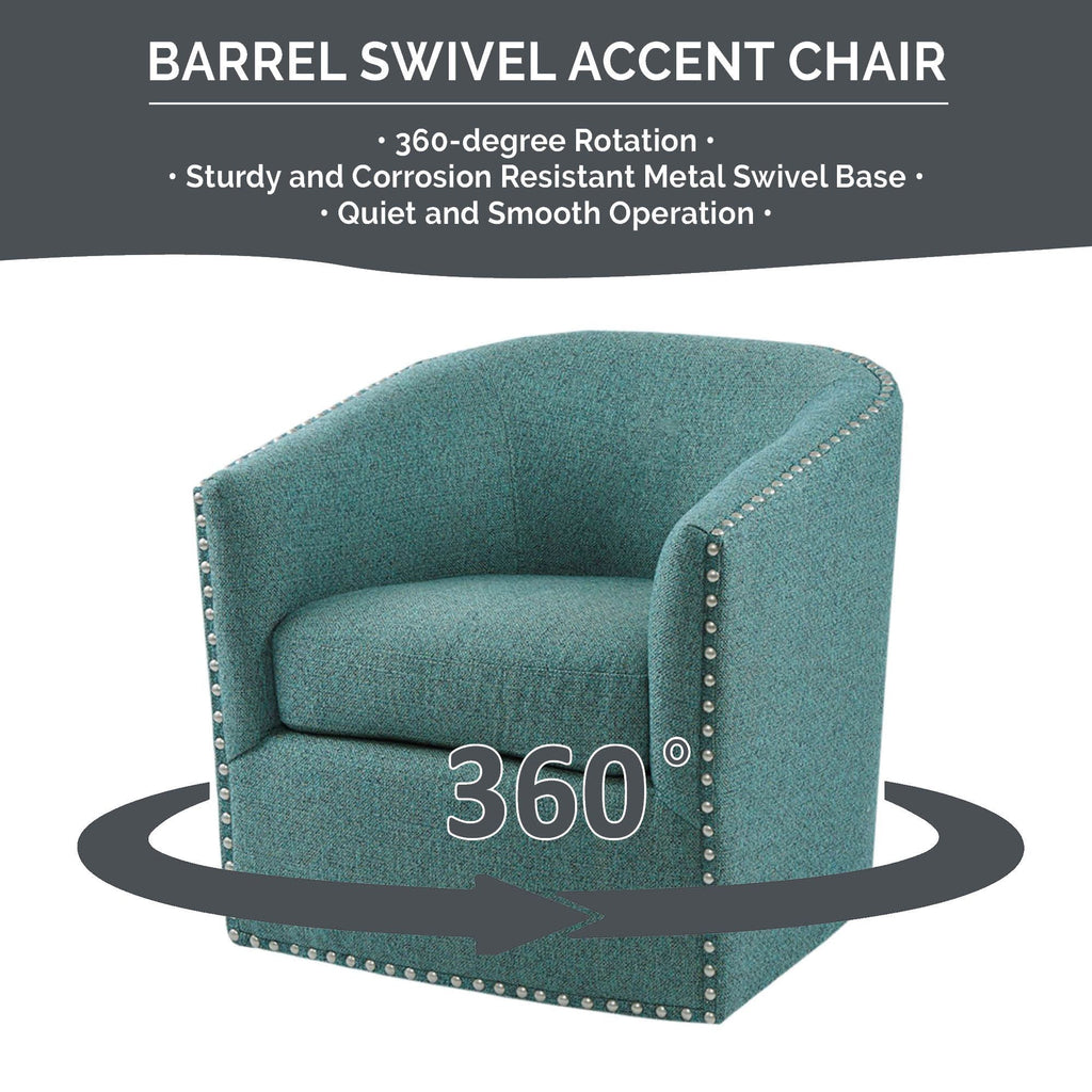 Tyler - Swivel Chair - Teal Multi