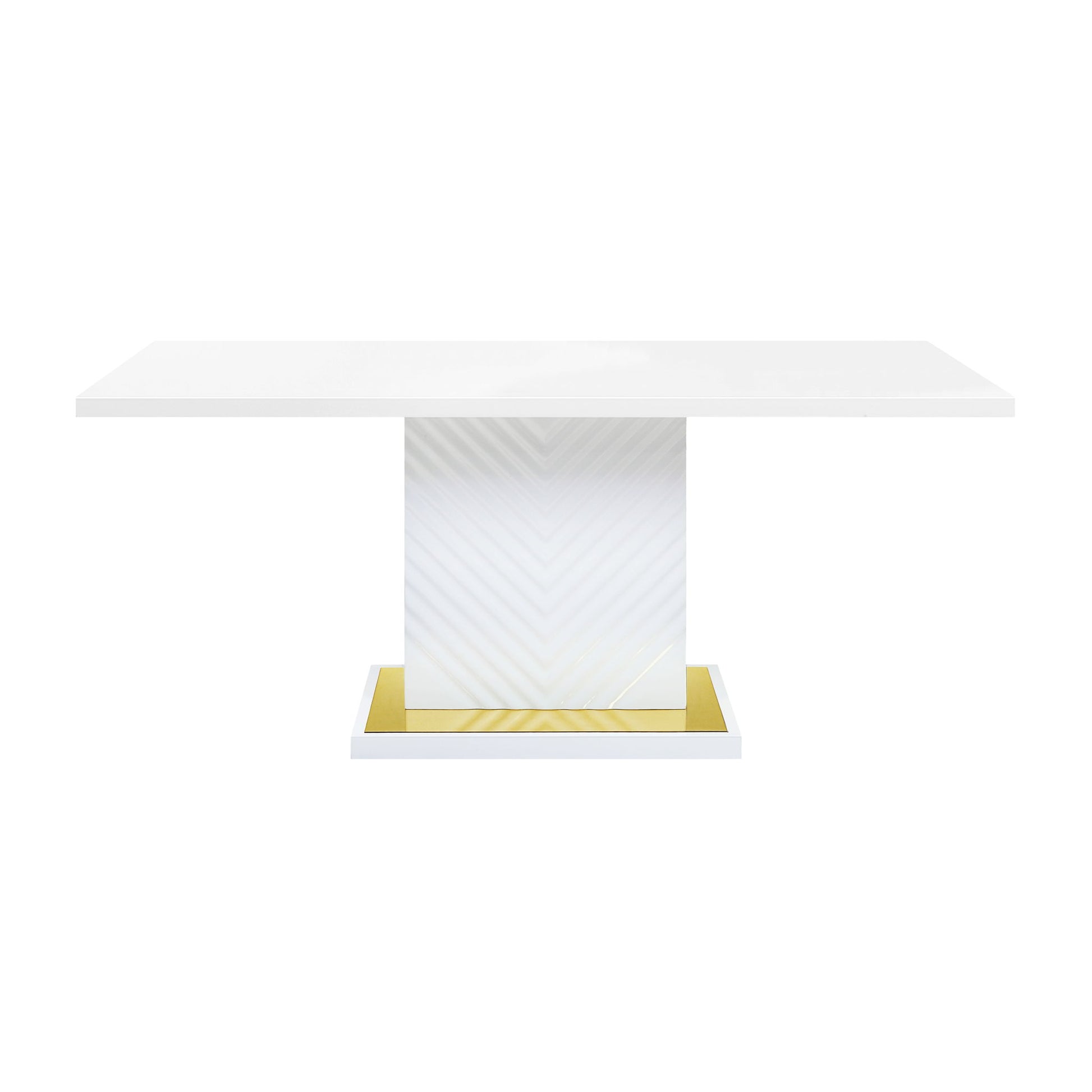 Gaines - High Gloss Dining Table With Pedestal Base