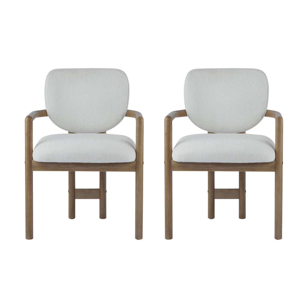 Upholstered Arm Dining Chairs (Set of 2)