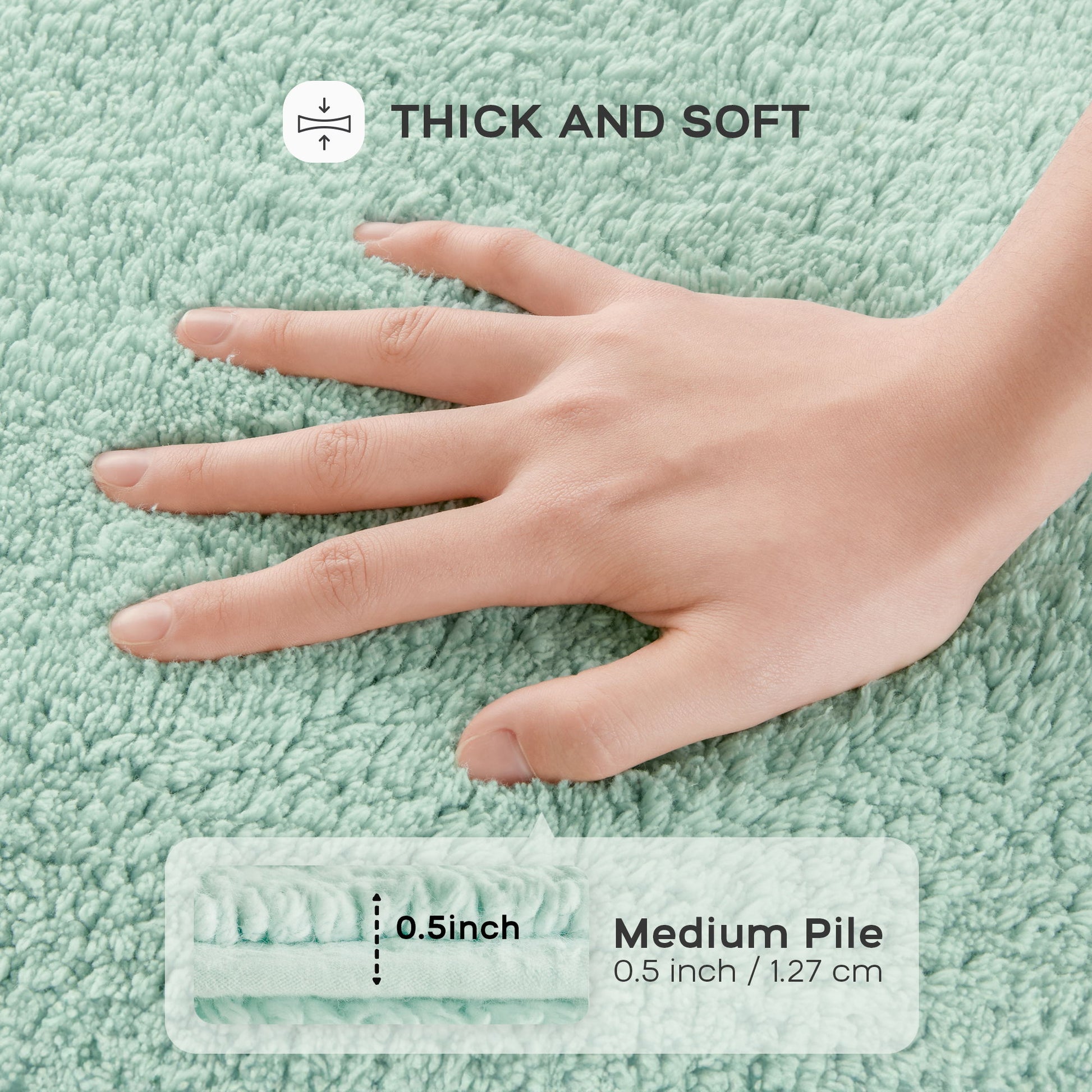 Splendor - 17" x 24" Tufted Reversible Bath Rug - Green