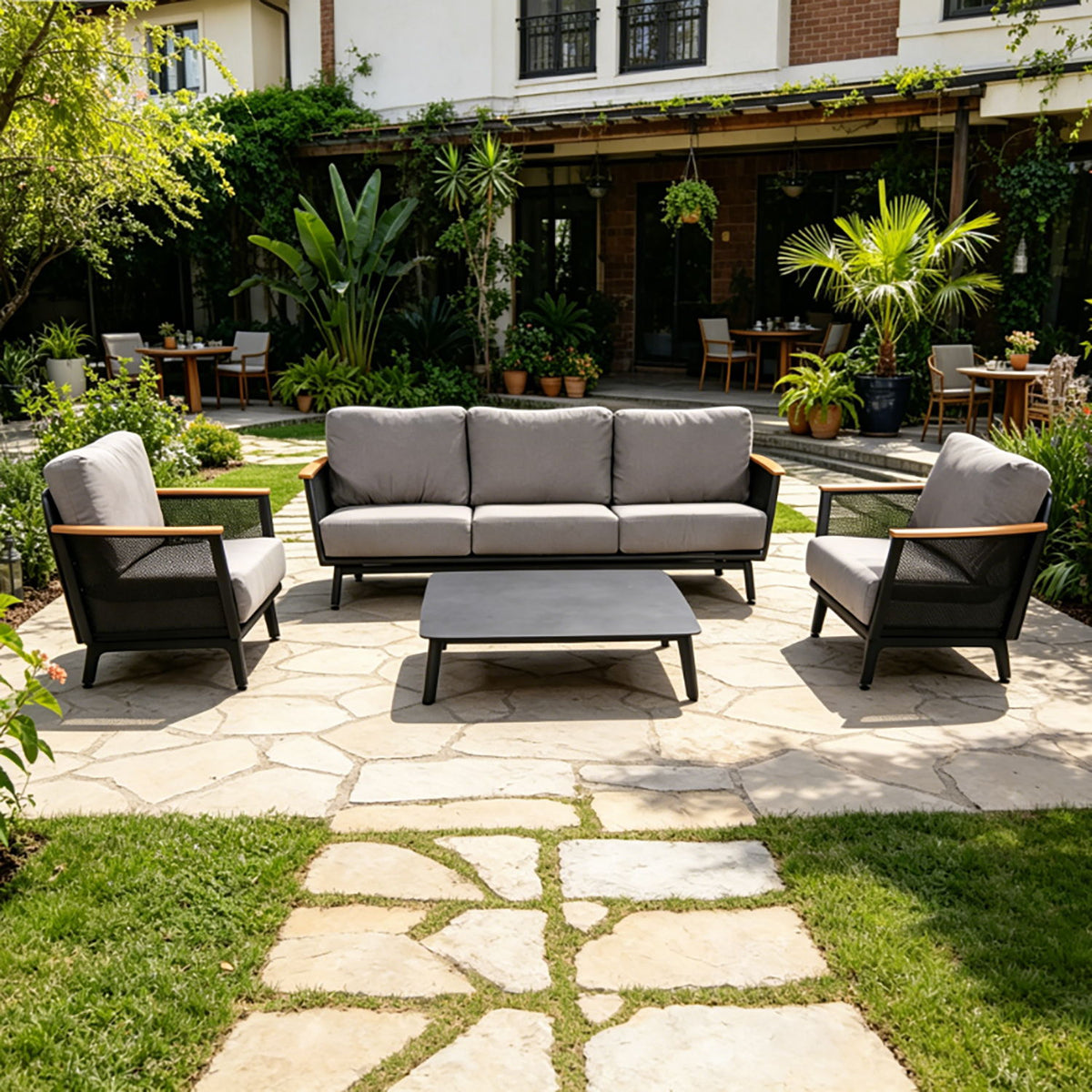 Sofa Set For Outdoor - Black