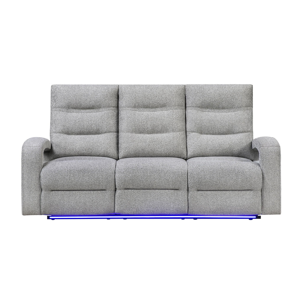 Isolde - Power Reclining Sofa, LED Lighting - Gray