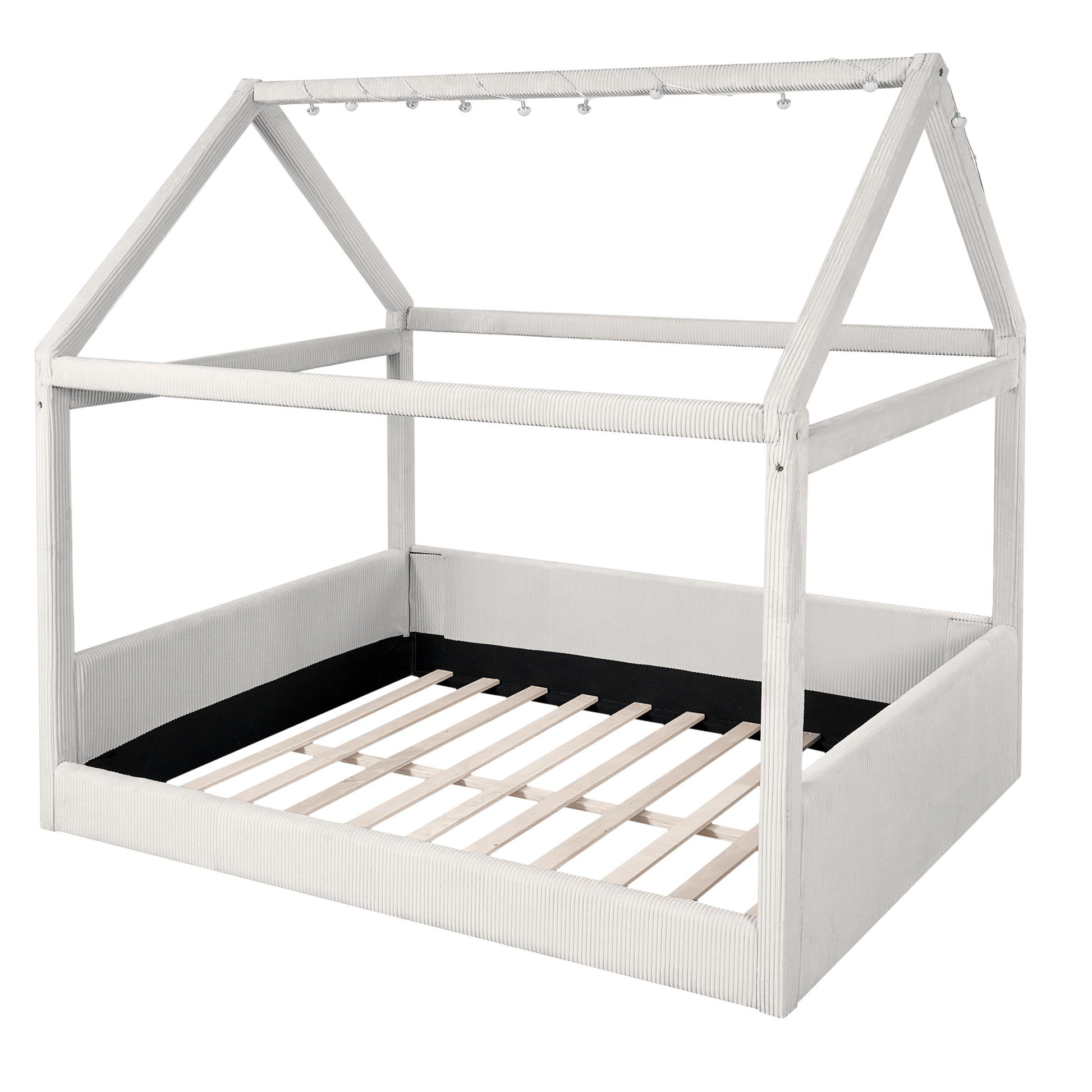 Upholstered House Style Daybed With LED Light Strips