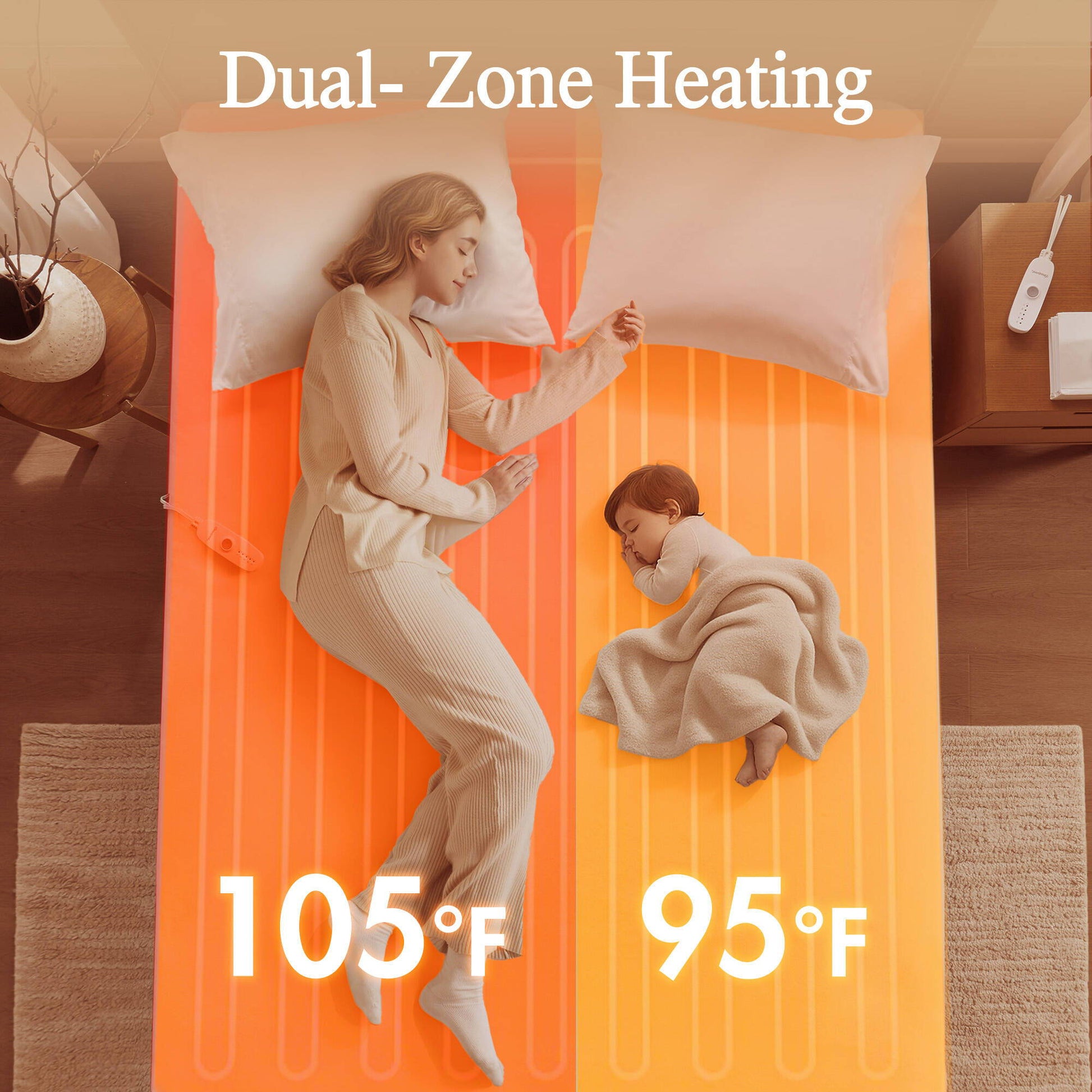 Nonwoven - Full Heated Mattress Pad - White