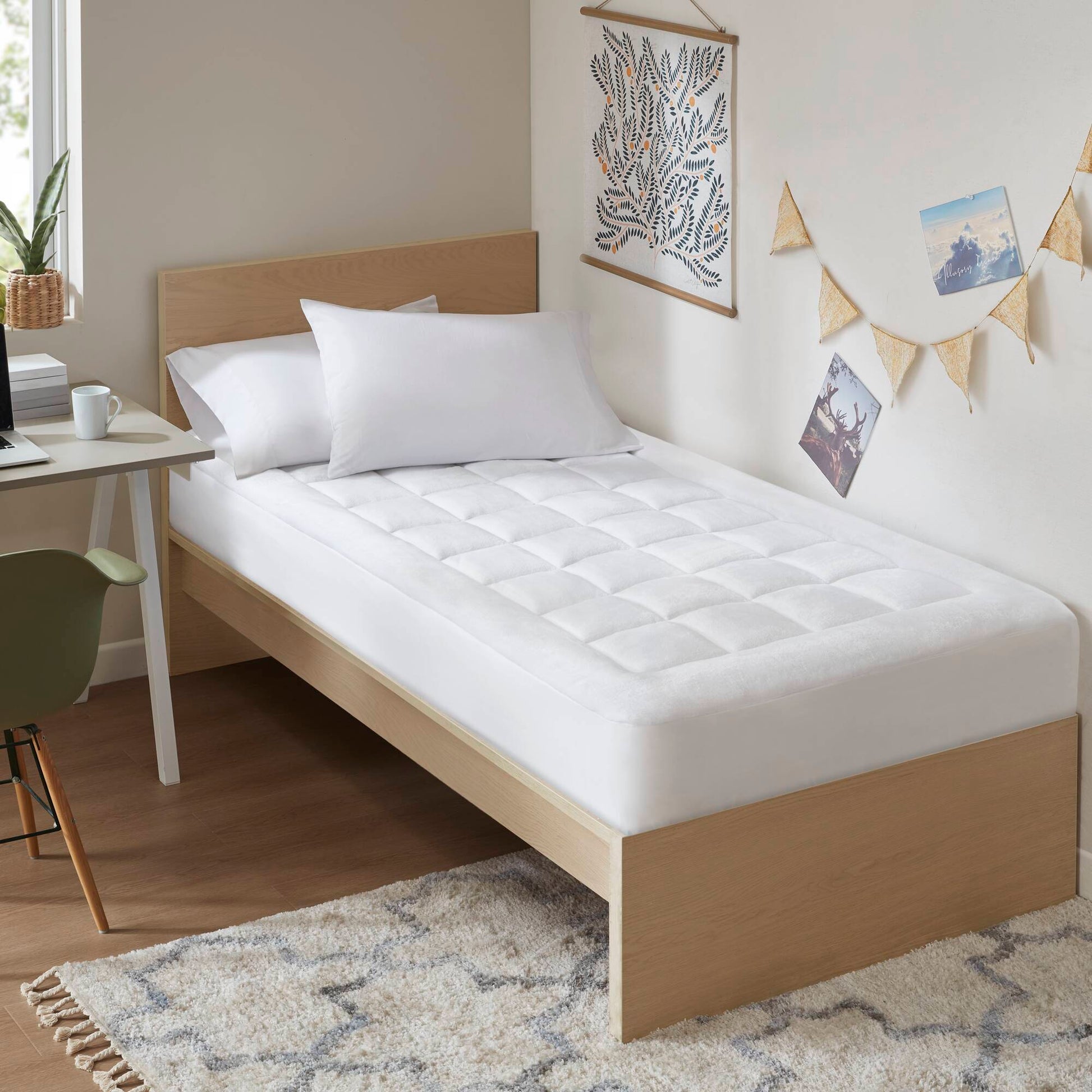 Cloud Soft - Overfilled Hypoallergenic Waterproof Mattress Pad - White