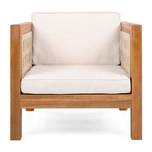 Outdoor Club Chair & Rope Arm And Cushions