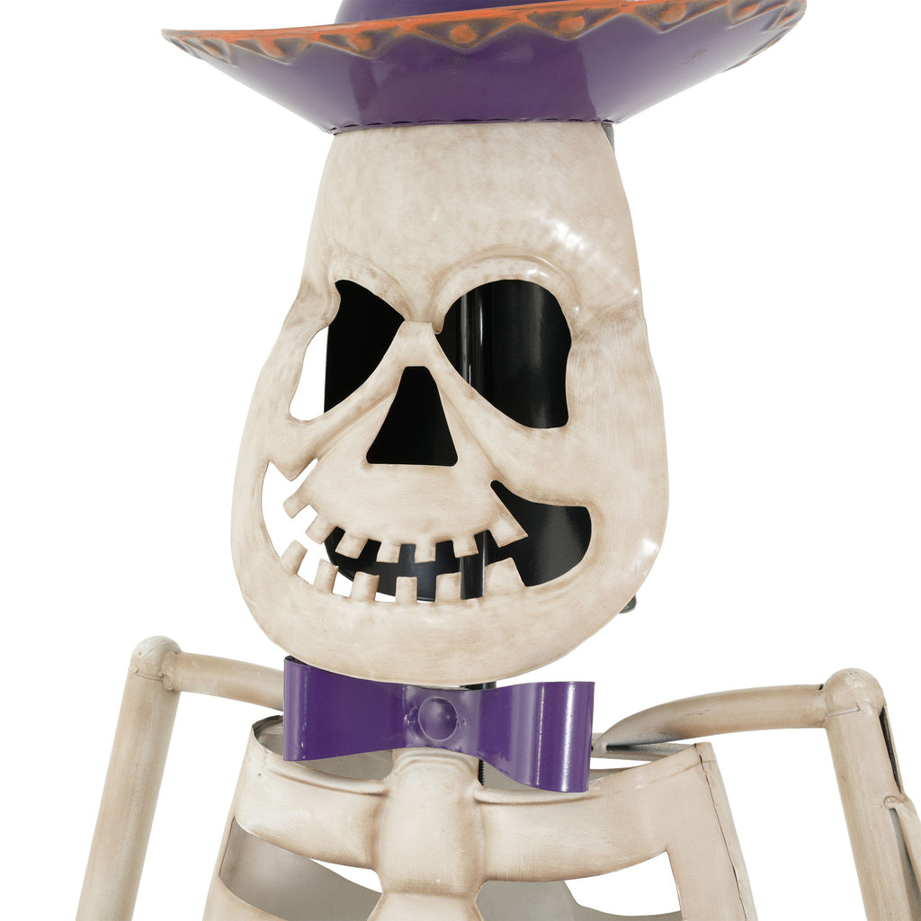 Halloween Skeleton Guitar Yard Decoration For Outdoor Porch - Ivory White