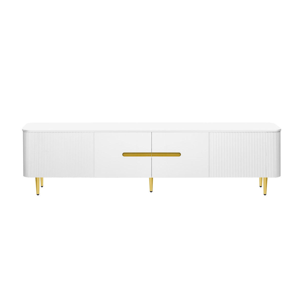 TV Stand For TVs, Media Console With 4 Spacious Cabinets For Living Room