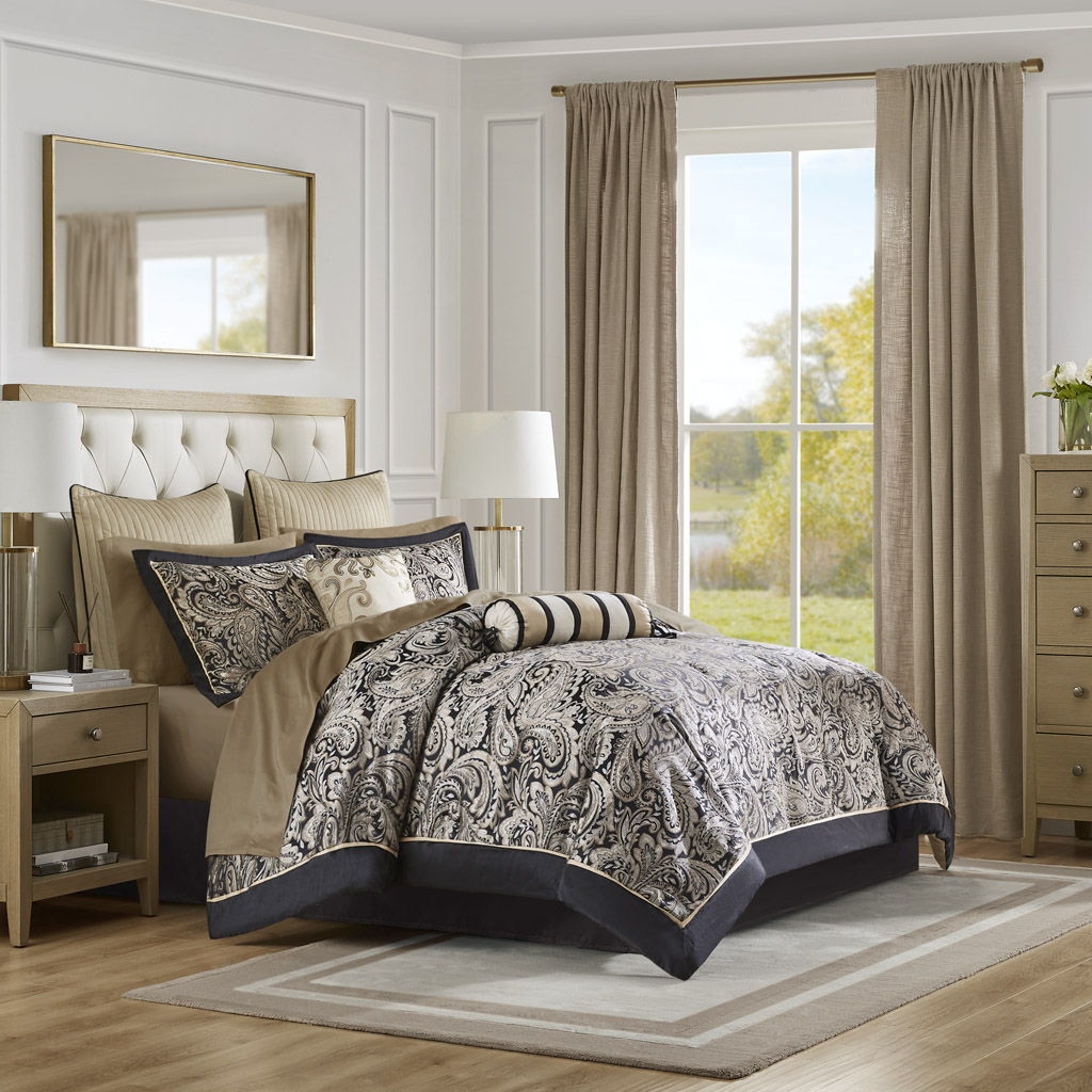 Aubrey - 12 Piece Complete Bed Set - Black