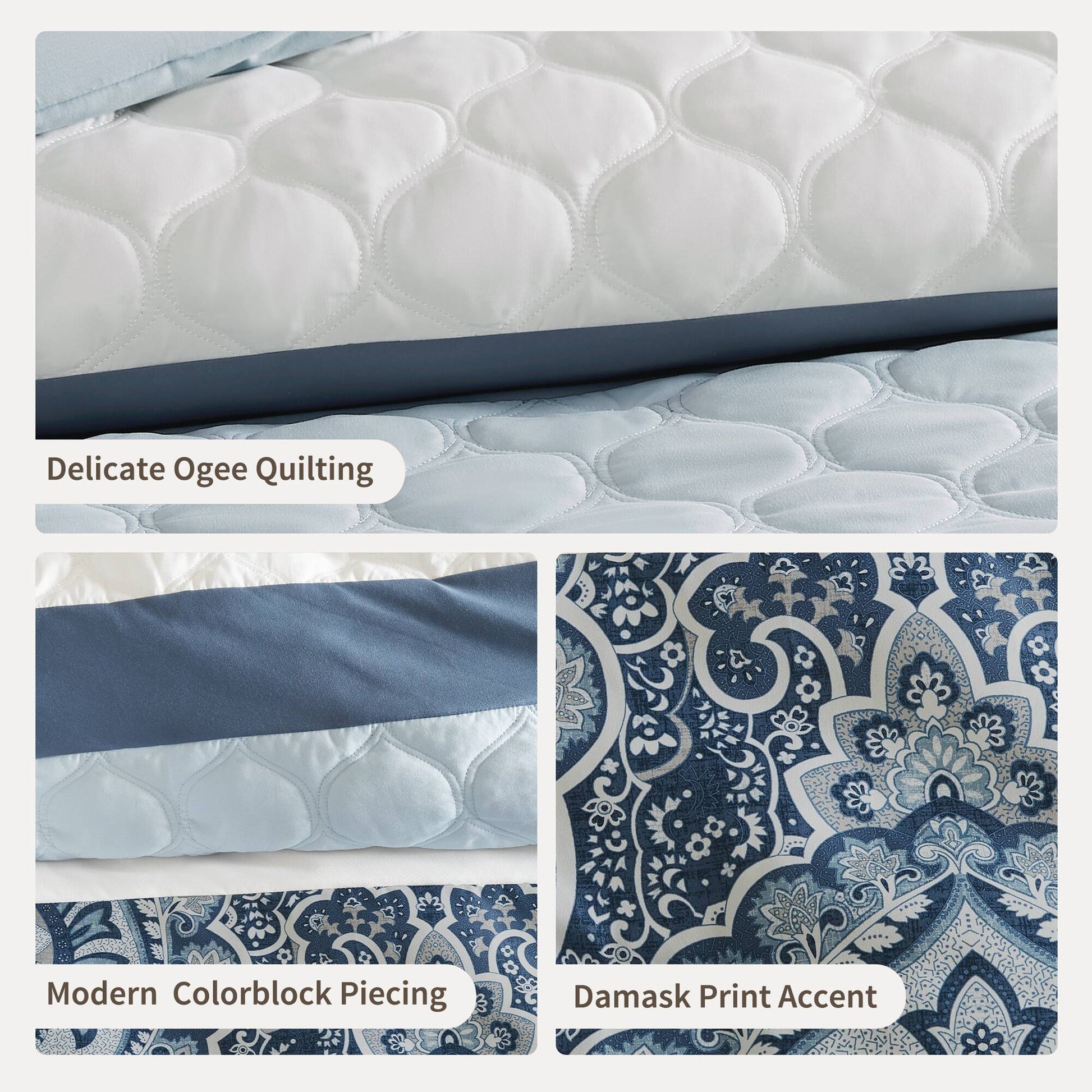 Shawnee - King 8 Piece Comforter Set - Blue