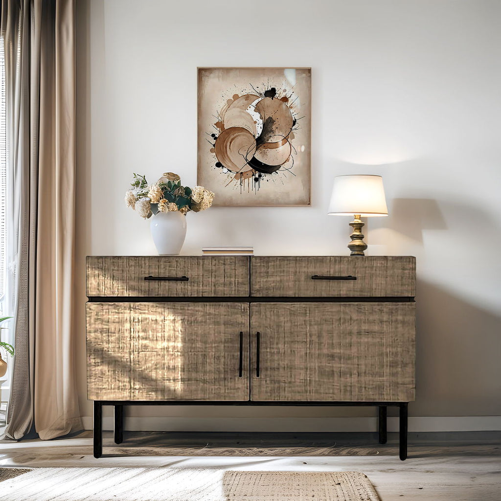 Kai - Accent Cabinet With Doors - Brown / Olive