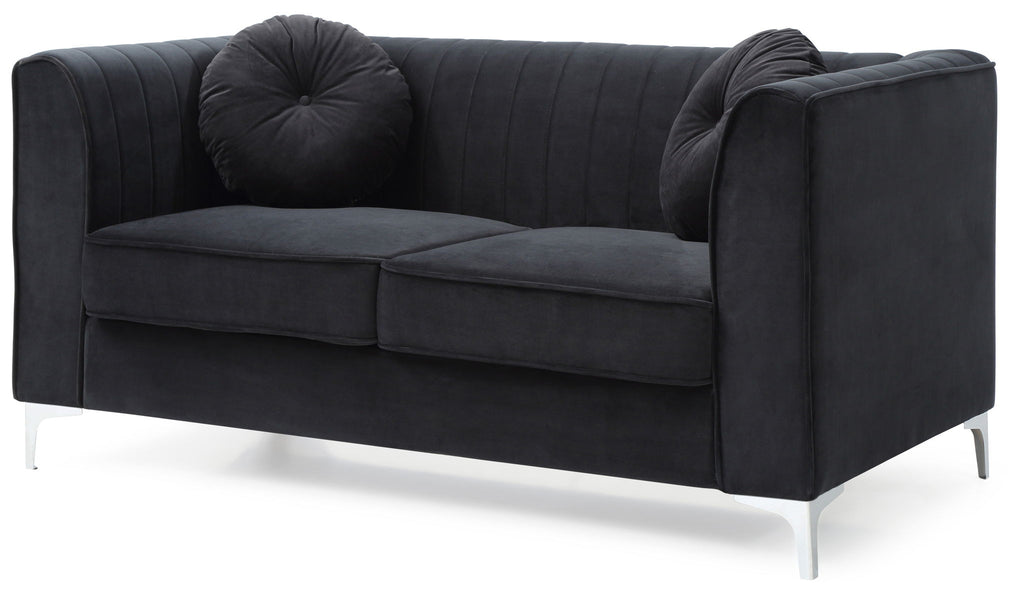 Glam Styled Micro Suede Velvet Loveseat