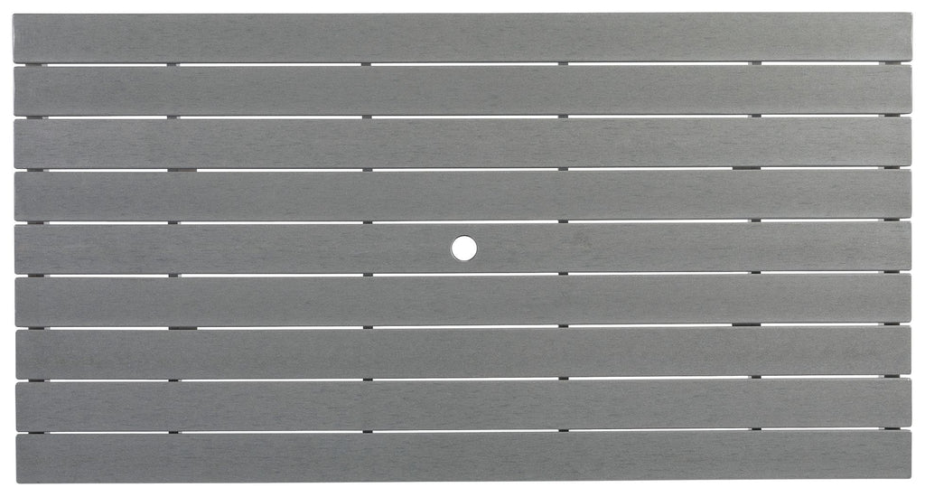 Transville - RECT COUNTER TABLE W/Umb OPT - Gray / White