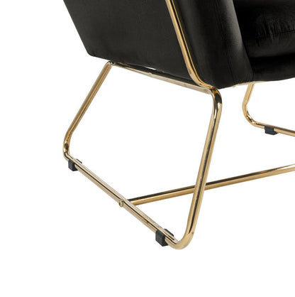 Keira - Velvet Accent Chair With Metal Base